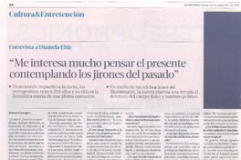 "Me interesa mucho pensar el presente contemplando los jirones del pasado" (entrevista)  [artículo] Roberto Careaga C.