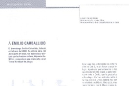 A Emilio Carballido  [artículo] Alejandra Gutiérrez.