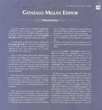 Gonzalo Millán editor  [artículo] Walter Hoefler.