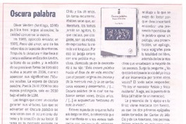 Oscura palabra  [artículo] Sergio Infante.