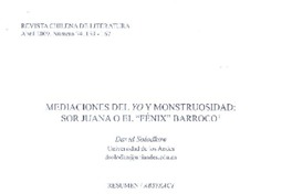 Mediaciones del Yo y monstruosidad  [artículo] David Solodkow.