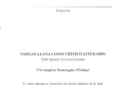 Vargas Llosa como crítico literario  [artículo] Christopher Domínguez Michael.