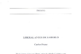 Liberal antes de saberlo  [artículo] Carlos Franz.