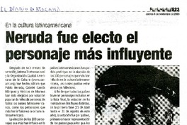 Neruda fue electo el personaje más influyente.  [artículo]