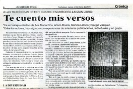 Te cuento mis versos.  [artículo]