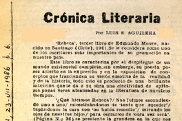 Crónica literaria  [artículo] Luis E. Aguilera.