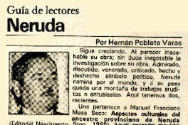 Neruda  [artículo] Hernán Poblete Varas.