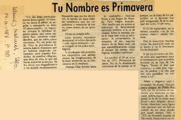 Tu nombre es primavera  [artículo] Enrique Ramírez Capello.