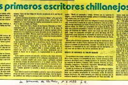 Los primeros escritores chillanejos  [artículo] Adolfo Márquez Esparza.