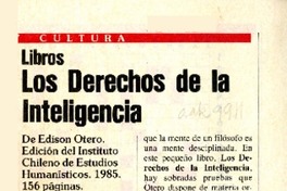 Los derechos de la inteligencia  [artículo] Gregorio Goldenberg.