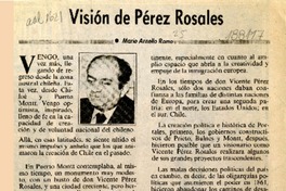 Visión de Pérez Rosales  [artículo] Mario Arnello Romo.
