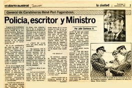 Policía, escritor y Ministro  [artículo] Julio Contreras A.
