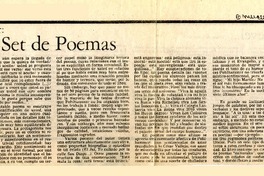 Su segundo set de poemas  [artículo] Ignacio Valente.