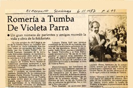 Romería a tumba de Violeta Parra  [artículo].
