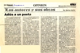 Los autores y sus obras  [artículo] por Matías Rafide.