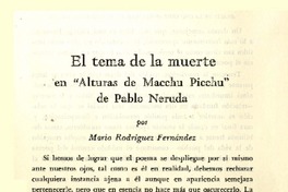 El tema de la muerte en "Alturas de Macchu Picchu" de Pablo Neruda Mario Rodríguez Fernández. El tema de la muerte en "Alturas de Macchu Picchu" de Pablo Neruda Mario Rodríguez Fernández.