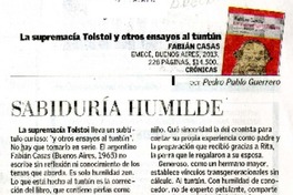 Sabiduría humilde  [artículo] Pedro Pablo Guerrero