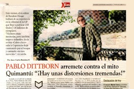 Pablo Dittborn arremete contra el mito Quimantú: "¡Hay unas distorsiones tremendas!"  [artículo] Juan Carlos Ramírez F.