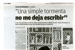 "Una simple tormenta no me deja escribir"  [artículo] Alida Juliani.
