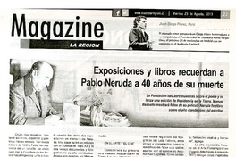 Exposiciones y libros recuerdan a Pablo Neruda a 40 años de su muerte  [artículo]