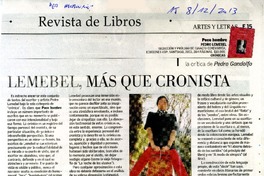 Lemebel, más que cronista  [artículo] Pedro Gandolfo