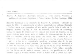 Ricardo A. Latcham : antología : crónica de varia lección [artículo] Arturo Tienken.