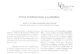 Estas puertas dan a la patria  [artículo] Juan Antonio Massone.