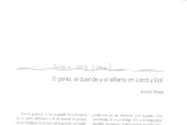 El genio, el duende y el elitismo en Lorca y Dalí  [artículo] anna Vives.