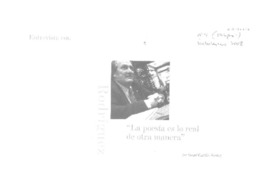 "La poesía es lo real de otra manera" (entrevista)  [artículo] Ismael Gavilán Muñoz.