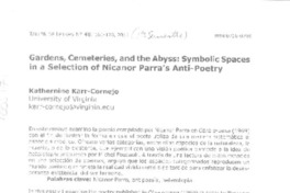 Gardens, cementeries, and the abyss  [artículo] Katherine Karr-Cornejo.
