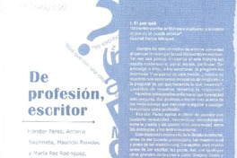 De profesión, escritor (entrevista)  [artículo] Flavia Labbé S.