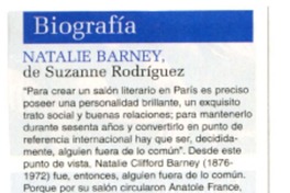 Natalie Barney  [artículo] Alvaro Matus.