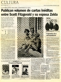 Publican volumen de cartas inéditas entre Scott Fitzgerald y su esposa Zelda.  [artículo]