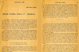 Oscar Castro, poeta y prosista  [artículo] Raúl Silva Castro.