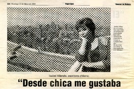"Desde chica me gustaba escribir historias"  [artículo] Jorge Abasolo Aravena.