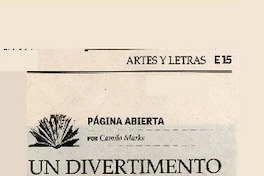 Un divertimento  [artículo] Camilo Marks.