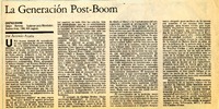 La generación post boom  [artículo] Antonio Avaria.