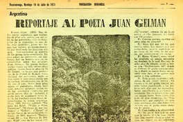 Reportaje al poeta Juan Gelman (entrevista)  [artículo].