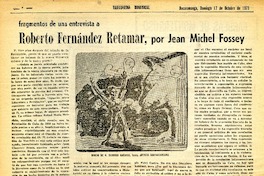 Roberto Fernández Retamar, por Jean Michel Fossey  [artículo] Jean Michel Fossey.