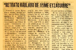 Retrato hablado de Jaime Eyzaguirre  [artículo] Fidel Aranda.