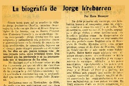 La biografía de Jorge Irrebarren  [artículo] Hans Nemeyer.