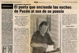 El poeta que enciende las noches de Pucón al son de su poesía  [artículo].