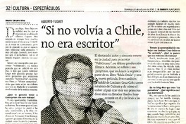 "Si no volvìa a Chile, no era escritor" (entrevista)  [artículo] Ricardo Càrcamo Ulloa.