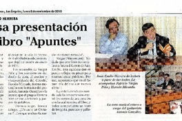 Exitosa presentaciòn del libro "Apuntes"  [artículo]