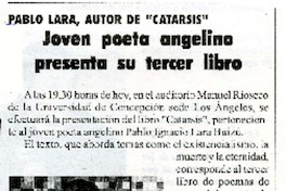 Joven poeta angelino presenta su tercer libro  [artículo]