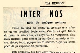 Inter - Nos  [artículo] Enrique Neiman.