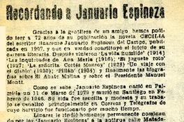 Recordando a januario Espinoza  [artículo] Mesa Seco.