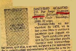 Discurso académico.  [artículo]