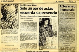Sólo un par de actas recuerda su presencia.  [artículo] Guillermo Raúl Chávez.
