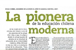 La pionera de la educación chilena moderna (entrevista)  [artículo] Magdalena Andrade N.